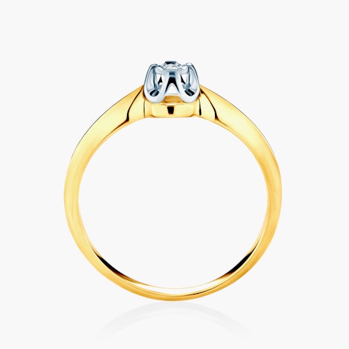 Pierścionek zaręczynowy SAVICKI: dwukolorowe złoto, diament